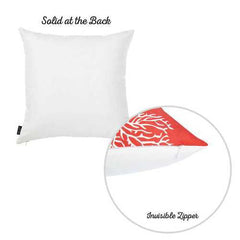 18"x18"Red Nautica Reef Decorative Throw Pillow Cover Printed