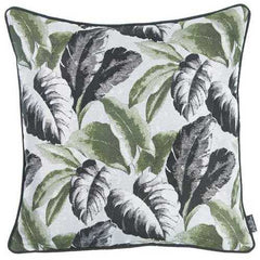 17"x 17" Jacquard Tropical Summer Leaf Decorative Throw Pillow Cover
