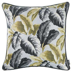17"x 17" Jacquard Tropical Fall Leaf Decorative Throw Pillow Cover