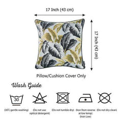17"x 17" Jacquard Tropical Fall Leaf Decorative Throw Pillow Cover
