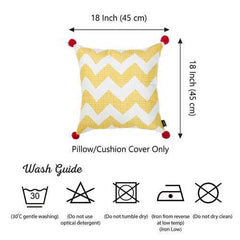 18"x 18" Yellow Tropical Chevron Decorative Throw Pillow Cover