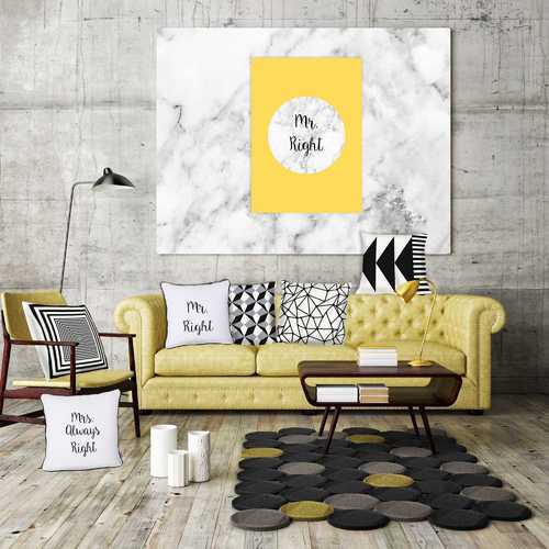 18"x18" Skandi Mr. Right Decorative Throw Pillow Cover Printed