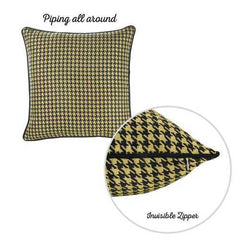17"x 17" Yellow Jacquard Decorative Throw Pillow Cover