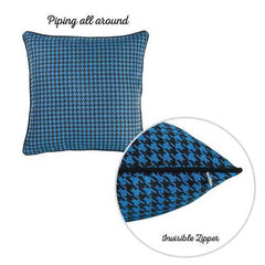 17"x 17" Blue Jacquard Decorative Throw Pillow Cover