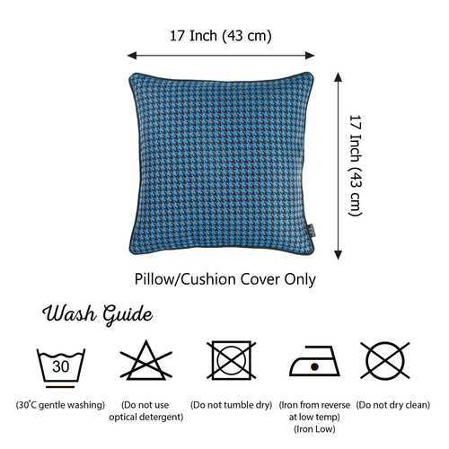 17"x 17" Blue Jacquard Decorative Throw Pillow Cover