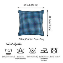 17"x 17" Blue Jacquard Decorative Throw Pillow Cover