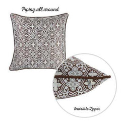 17"x 17" Brown Jacquard Aristo Decorative Throw Pillow Cover