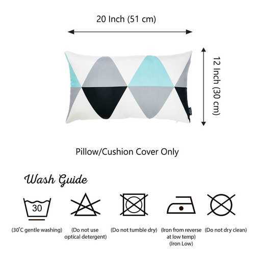 20"x 12" Blue Gray Skandi Modern Decorative Throw Pillow Cover