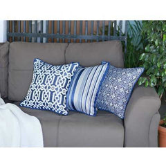 17"x 17" Blue Jacquard Aristo Decorative Throw Pillow Cover