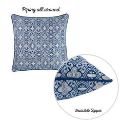17"x 17" Blue Jacquard Aristo Decorative Throw Pillow Cover