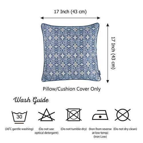 17"x 17" Blue Jacquard Aristo Decorative Throw Pillow Cover