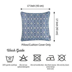 17"x 17" Blue Jacquard Aristo Decorative Throw Pillow Cover