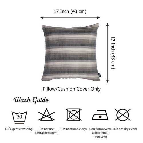 17"x 17" Brown Jacquard Stripe Decorative Throw Pillow Cover