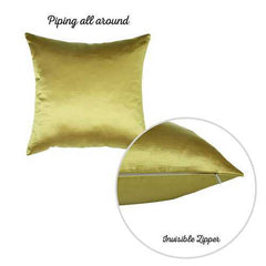 17"x 17" Yellow Jacquard Bright Decorative Throw Pillow Cover