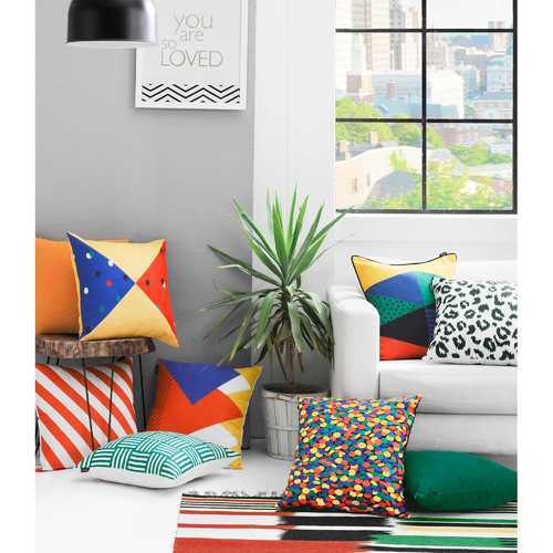 18"x18" Memphis Square Printed Decorative Throw Pillow Cover
