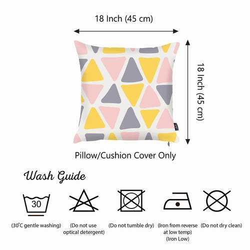 18"x18" Colored Scandi Square Geo Decorative Throw Pillow Cover