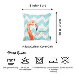 18"x 18" Blue Tropical Flamingo Decorative Throw Pillow Cover