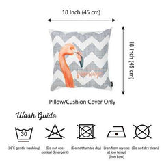 18"x 18" Gray Tropical Flamingo Decorative Throw Pillow Cover