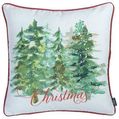 18"x18" Christmas Trees Printed Decorative Throw Pillow Cover
