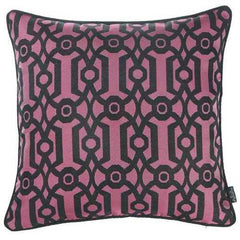 17"x 17" Purple Jacquard Geo Decorative Throw Pillow Cover