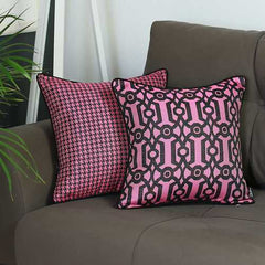 17"x 17" Purple Jacquard Geo Decorative Throw Pillow Cover