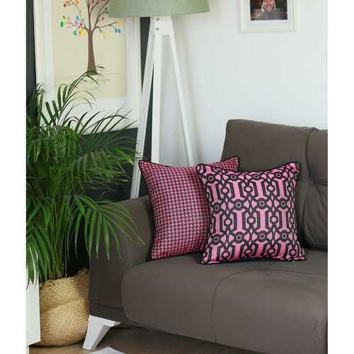 17"x 17" Purple Jacquard Geo Decorative Throw Pillow Cover