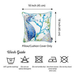 18"x18" Marine Seahorse Decorative Throw Pillow Cover Printed