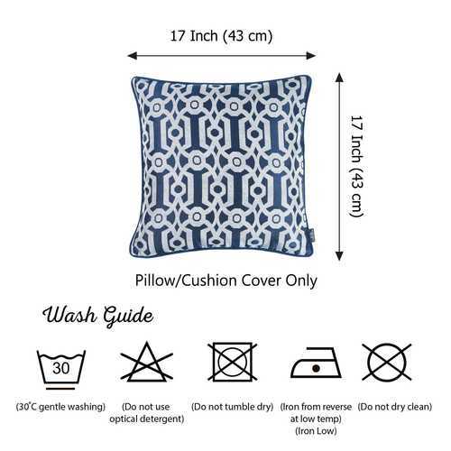 17"x 17" Light Blue Jacquard Geo Decorative Throw Pillow Cover