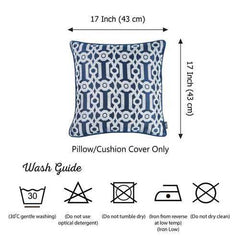 17"x 17" Light Blue Jacquard Geo Decorative Throw Pillow Cover