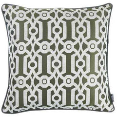 17"x 17" Light Brown Jacquard Geo Decorative Throw Pillow Cover