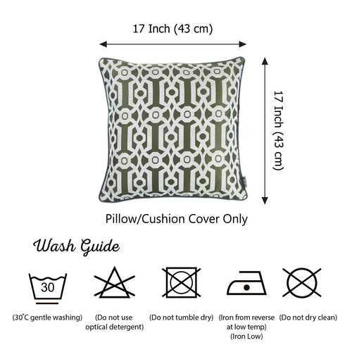 17"x 17" Light Brown Jacquard Geo Decorative Throw Pillow Cover
