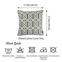17"x 17" Light Brown Jacquard Geo Decorative Throw Pillow Cover