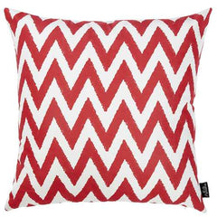 18"x18" Red Nautical Chevron Decorative Throw Pillow Cover Printed