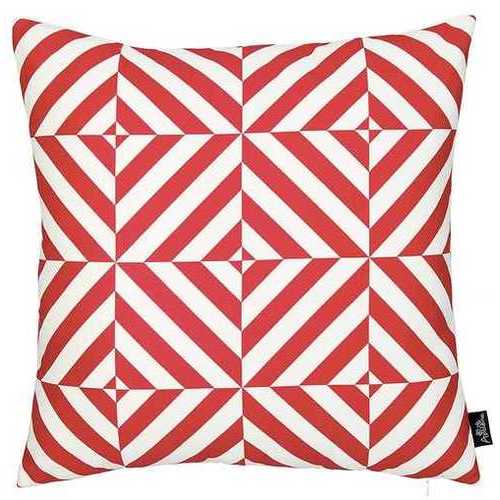 18"x18" Red Geometric Diagram Decorative Throw Pillow Cover Printed