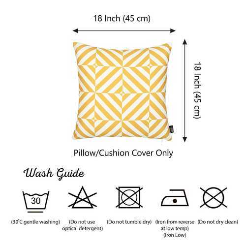 18"x18" Yellow Geometric Diagram Decorative Throw Pillow Cover