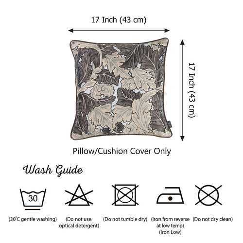 17"x 17" Maple Jacquard Leaf Decorative Throw Pillow Cover