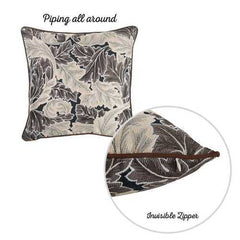 17"x 17" Light Maple Jacquard Leaf Decorative Throw Pillow Cover