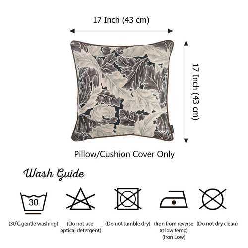 17"x 17" Light Maple Jacquard Leaf Decorative Throw Pillow Cover