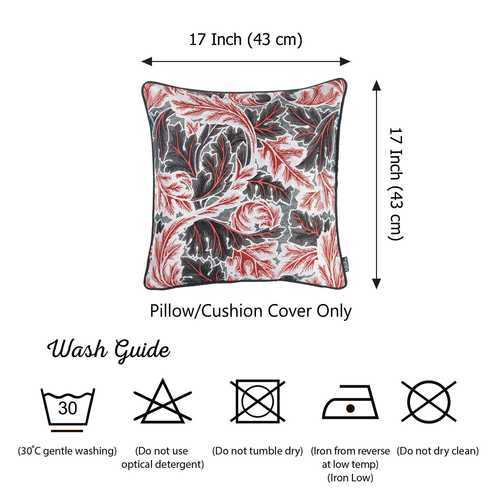 17"x 17" Colored Jacquard Maple Leaf Decorative Throw Pillow Cover