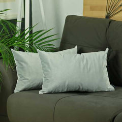 21" x14" Light Grey Velvet Decorative Throw Pillow Cover (2 Pcs in set)