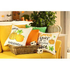 18"x 18" Thanksgiving Pumpkin Quotes Decorative Throw Pillow Cover