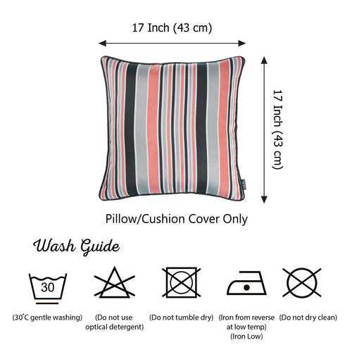 17"x 17" Multicolor Jacquard Stripe Decorative Throw Pillow Cover