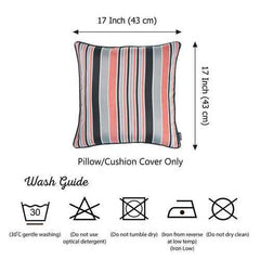 17"x 17" Multicolor Jacquard Stripe Decorative Throw Pillow Cover