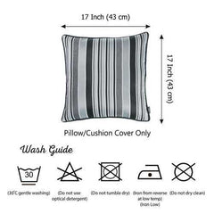 17"x 17" Dark Jacquard Stripe Decorative Throw Pillow Cover
