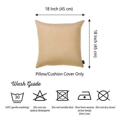 18"x18" Light Beige Honey Throw Pillow Cover (2 pcs in set)