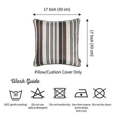 17"x 17" Brown Jacquard Stripe Decorative Throw Pillow Cover