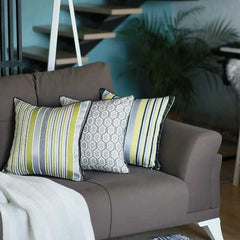 17"x 17" Jacquard Stripe Light Decorative Throw Pillow Cover