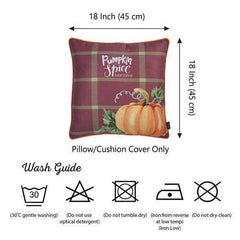 18"x18" Thanksgiving Pumpkin Printed Decorative Throw Pillow Cover