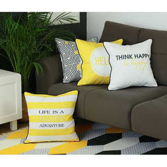 18"x18" Scandi Square Geo Printed Decorative Throw Pillow Cover