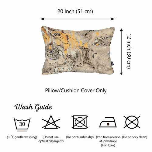 12"x20" Scandi Marble Printed Decorative Throw Pillow Cover